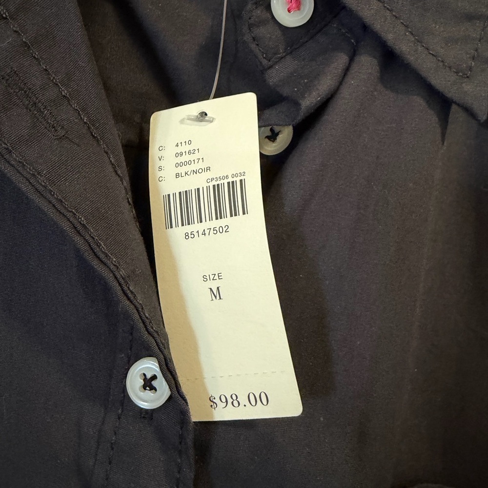 Anthropologie Black Button-Down Shirt - Picture 5 of 9